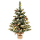Costway 25" Artificial Snowy Christmas Tree with 50 LED Lights