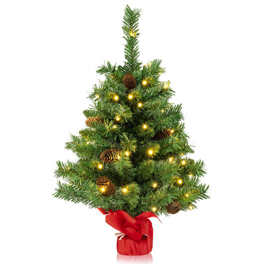 Costway 25" Pre-lit Mini Tabletop Christmas Tree with 50 LED Lights