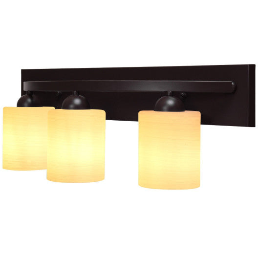 Costway 3-Light Glass Wall Sconce Lamp Shade Cover Fixture Light