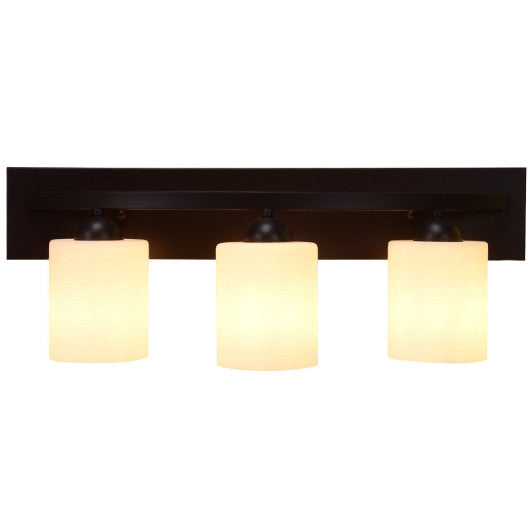 Costway 3-Light Glass Wall Sconce Lamp Shade Cover Fixture Light