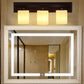 Costway 3-Light Glass Wall Sconce Lamp Shade Cover Fixture Light