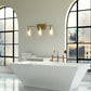 Costway 3-Light Golden Modern Bathroom Wall Sconce with Clear Glass Shade