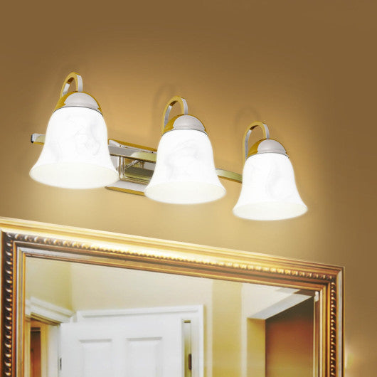 Costway 3-Light LED Bath Vanity Light with Alabaster Glass Dimmable