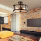 Costway 3-Light Living Room Retro Flush Mount Ceiling Light