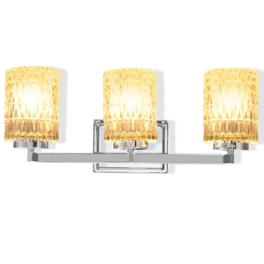 Costway 3-Light Modern Vanity Light w/ Brushed Chrome Finish