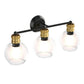 Costway 3-Light Silver Modern Bathroom Wall Sconce with Clear Glass Shade