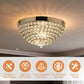 Costway 3 Lights Living Room Crystal Ceiling Light Fixture