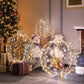 Costway 3 Pack Golden Christmas LED Light Balls with Cable Ties and 6 Stakes
