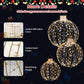 Costway 3 Pack Golden Christmas LED Light Balls with Cable Ties and 6 Stakes