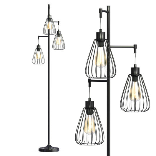 Costway 4-Light Golden Wall Sconce with Clear Glass Shade