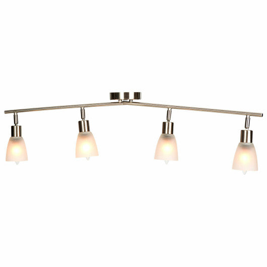 Costway 4-Light Track Light Rotatable Glass Shade Chandelier lamp