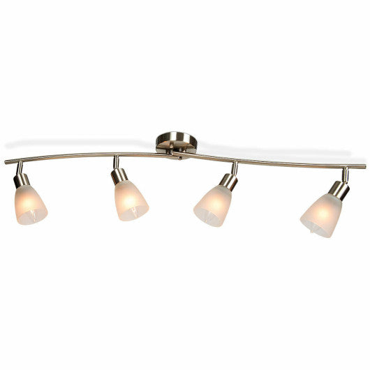 Costway 4-Light Track Light Rotatable Glass Shade Chandelier lamp