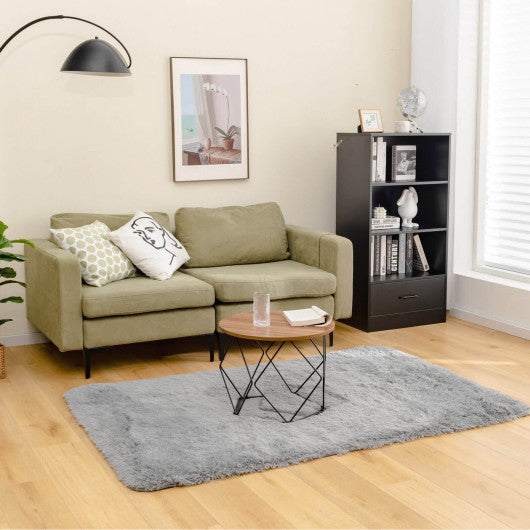 Costway 4' x 6' Light Gray Modern Soft Shag Rug with Non-slip Grip Dots