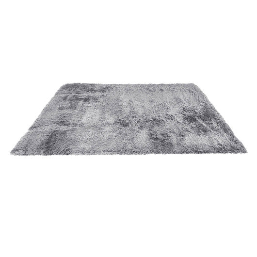 Costway 4' x 6' Light Gray Modern Soft Shag Rug with Non-slip Grip Dots