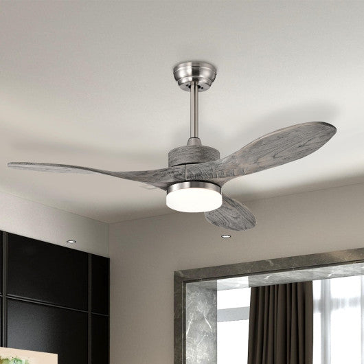 Costway 48" Wood Ceiling Fan with LED Lights and 6 Speed Levels