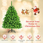 Costway 4.5' Pre-Lit Hinged Christmas Tree Green Flocked with 392 Tips and 150 LED Lights