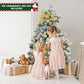 Costway 4.5' Pre-Lit Premium Snow Flocked Christmas Tree with 150 Lights