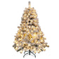 Costway 4.5' Pre-Lit Premium Snow Flocked Christmas Tree with 150 Lights