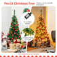 Costway 4.5'Green Pre-Lit Premium Hinged Artificial Fir Pencil Christmas Tree with LED Lights