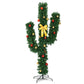 Costway 5' Artificial Cactus PVC Christmas Tree with LED Lights and Ball Ornaments