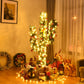 Costway 5' Artificial Cactus PVC Christmas Tree with LED Lights and Ball Ornaments