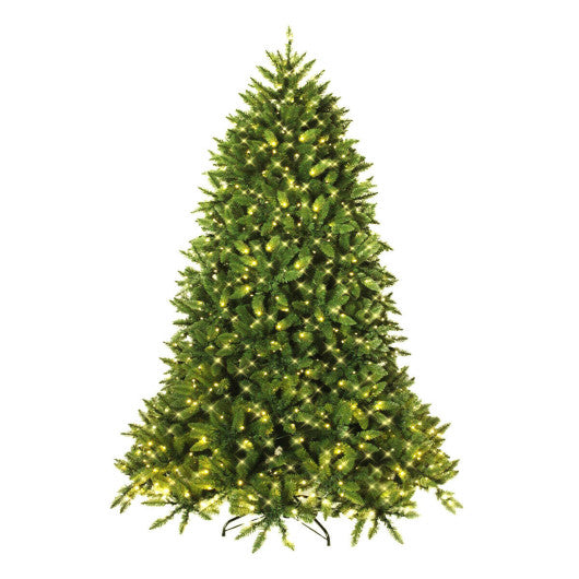 Costway 5' Artificial Fir Christmas Tree with LED Lights and 600 Branch Tips