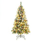Costway 5' Hinged Christmas Tree with 450 PVC Branch Tips and 200 Warm White LED Lights