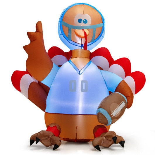 Costway 5' Inflatable Thanksgiving Turkey Football Player with Lights