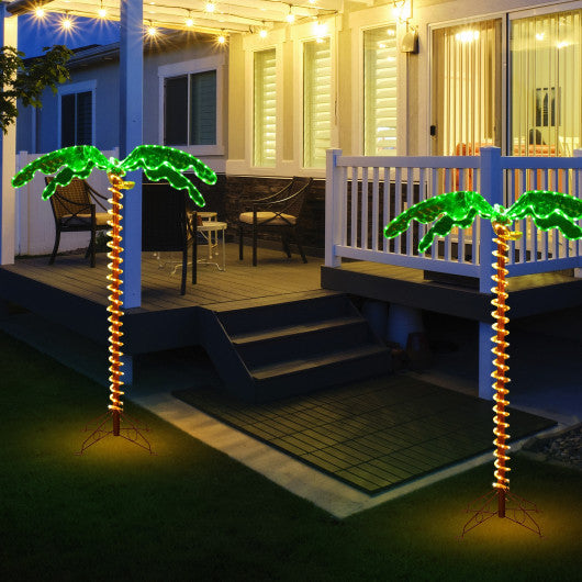 Costway 5' LED Pre-lit Palm Tree Decor with Light Rope