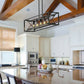Costway 5-Light Kitchen Island Pendant Light Wood Metal Chandelier