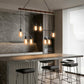 Costway 5-Light Kitchen Island Pendant Light Wood Metal Chandelier