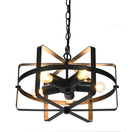Costway 5-Light Metal Drum Shape Industrial Pendant Light