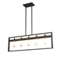 Costway 5-Lights Pendant Lamp with Iron Square Lamp Shade