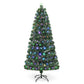 Costway 5' Pre-Lit Fiber Optic Artificial Christmas Tree with LED Lights and Stand