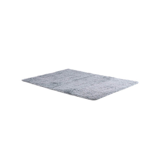 Costway 5' x 7' Light Gray Modern Rectangular Soft Shag Area Rug for Living Room Bedroom