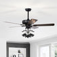 Costway 50" Black Noiseless Ceiling Fan Light with Explosion-Proof Glass Lampshades