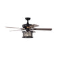 Costway 52" Black 3-Speed Crystal Ceiling Fan Light with Remote Control