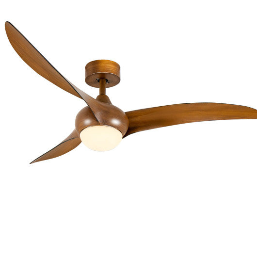 Costway 52" Ceiling Fan with Changeable Light Color and 6-Level Adjustable Speed-Brown