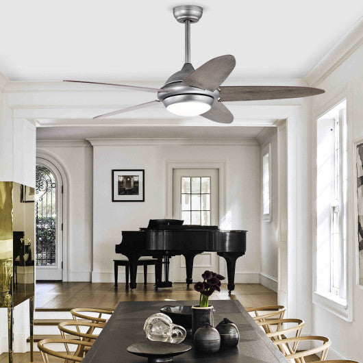 Costway 52" Silver Gray Ceiling Fan with Lights and 3 Lighting Colors