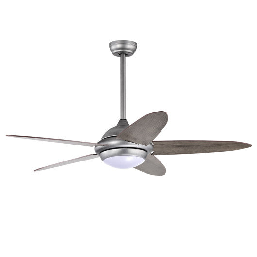 Costway 52" Silver Gray Ceiling Fan with Lights and 3 Lighting Colors