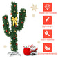 Costway 6' Artificial Cactus PVC Christmas Tree with LED Lights and Ball Ornaments