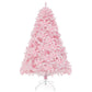 Costway 6' Flocked Artificial Xmas Tree Hinged with 350 LED Lights
