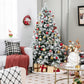Costway 6' Flocked Christmas Tree with 250 Warm White LED Lights and 752 Mixed Branch Tips