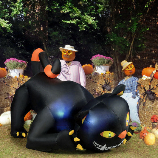 Costway 6' Giant Creeping Inflatable Black Cat with LED Lights