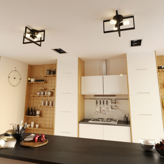 Costway 6-Light Orb Chandelier Rustic Vintage Ceiling Lamp