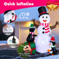 Costway 6' Lighted Inflatable Snowman Christmas Decoration with Penguin