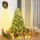 Costway 6' Pre-Lit Artificial PVC Christmas Tree with LED Lights and Stand