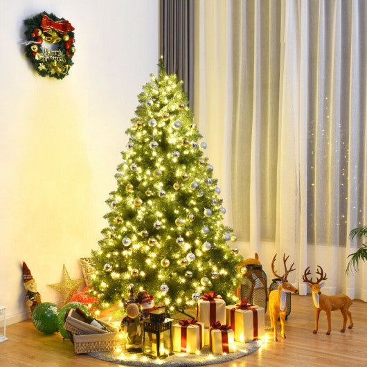 Costway 6' Pre-Lit Artificial PVC Christmas Tree with LED Lights and Stand
