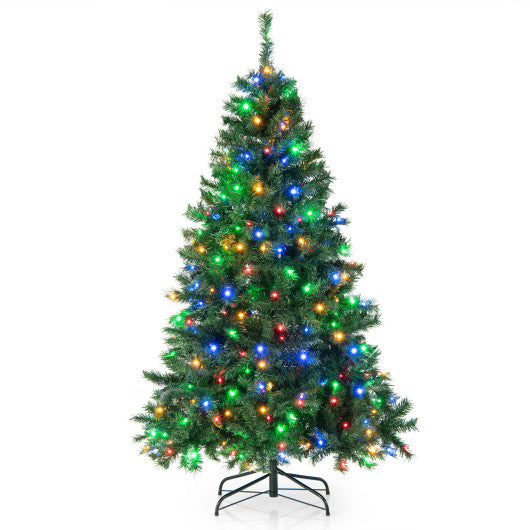 Costway 6' Pre-Lit Hinged Christmas Tree with 260 Multi-Color Lights