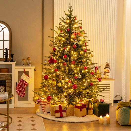 Costway 6' Pre-lit Christmas Tree with 280 Warm White LED Lights and 8 Lighting Modes